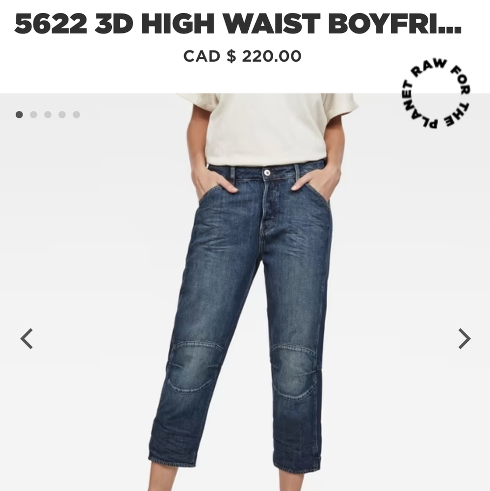 G Star Raw 5622 3D High Boyfriend Jeans. NWT.
